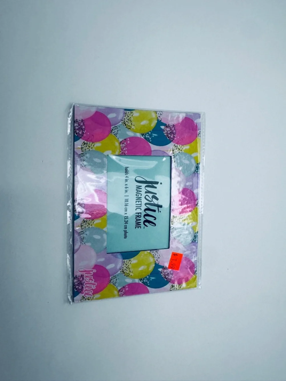 Justice Multicolor Confetti Magnetic Party Photo Frames - Pink, Yellow, Blue NWT